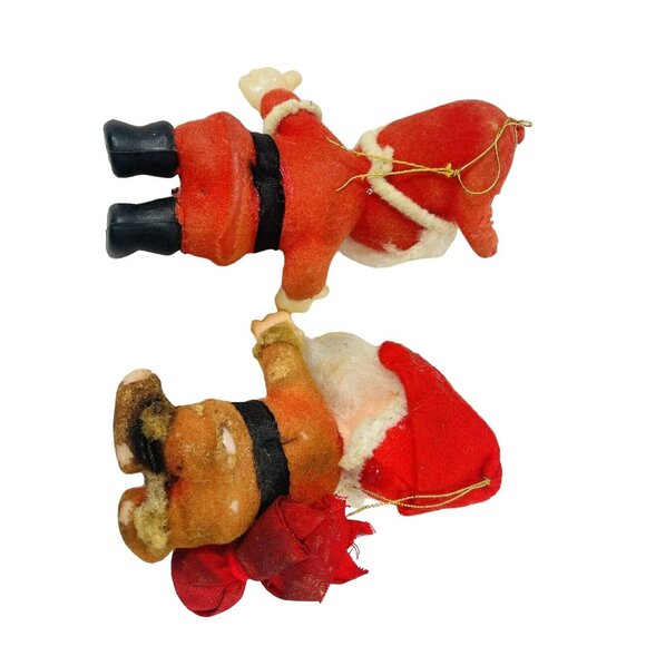 Dopey And Doc Santa Red Flocked Disney Christmas Collectible Ornament Vintage - Picture 5 of 14